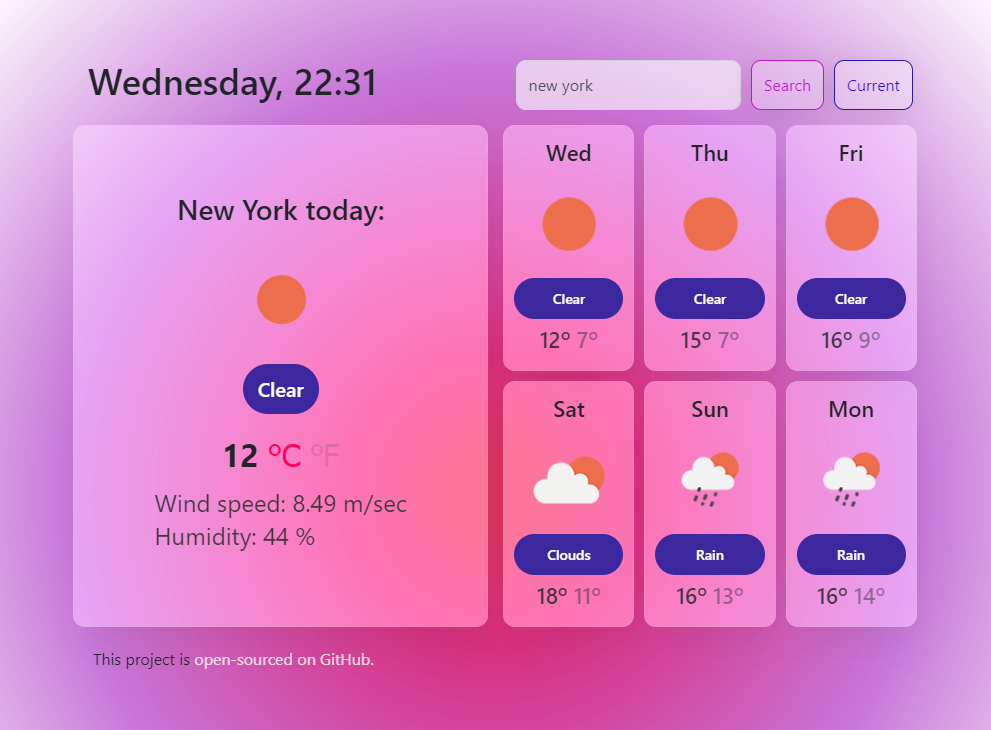 weather app preview